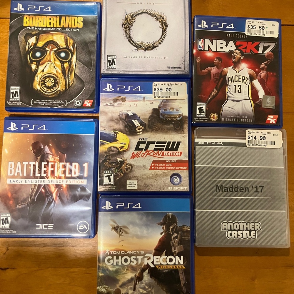 Various PS4 games 1 for 5$, 2 for 8$